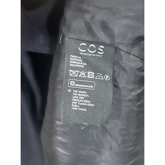 COS Wool Belted Coat Navy - Picture 8 of 15